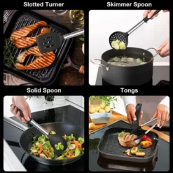 Itopfox 7-Piece Silicone Cooking Utensil Set With Stainless Steel Handles, Heat Resistant For Nonstick Cookware, Includes Ladle, Turner, Spoon -Itopfox Shop GUEST 009ad8f5 67a7 4c0d 8b21 c0a49aed2dd0