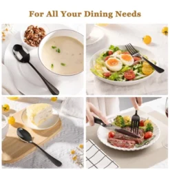 Itopfox 24-Piece Black Silverware Set With Steak Knives, Food-Grade Stainless Steel Flatware Set For 4, Mirror Polished Cutlery Set With Spoons -Itopfox Shop GUEST 009dc866 5869 4db3 a337 5de99e1816b3