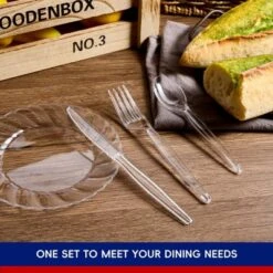 Itopfox 300 Count Clear Plastic Silverware Set, Heavy Duty BPA Free Disposable Cutlery, 100 Forks, 100 Spoons, 100 Knives For Party Supplies 11 Itopfox 300 Count Clear Plastic Silverware Set, Heavy Duty BPA Free Disposable Cutlery, 100 Forks, 100 Spoons, 100 Knives For Party Supplies -Itopfox Shop GUEST 01e2a166 982d 411b b1a2 2cc613beba2e