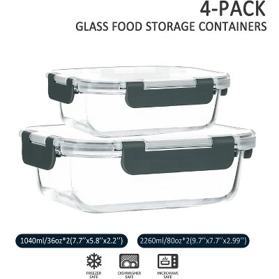 Itopfox Extra Large Glass Food Storage And Baking Containers Set With Airtight Lids, Microwave, Oven, Freezer And Dishwasher Safe 1 Itopfox Extra Large Glass Food Storage And Baking Containers Set With Airtight Lids, Microwave, Oven, Freezer And Dishwasher Safe