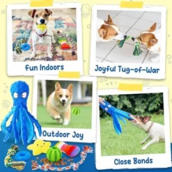 Itopfox 9-Pack Interactive Puppy Dog Toys For Small Dogs, No-Stuffing Squeaky Octopus-Shaped Toy, Cute Plush & Chew Toys For Teething Puppies -Itopfox Shop GUEST 03527ab7 1a85 488b afc0 8076b0eaf72e