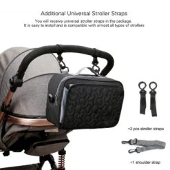 Itopfox Baby Diaper Bag With Multiple Pockets For Diapers, Wipes & Toys, Hand Strap, Fits In Backpack Or Stroller (Black Flower) -Itopfox Shop GUEST 037da91a 7997 4396 ad99 0c177aae7035