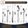 Itopfox 40-Piece Stainless Steel Silverware Set For 8, Heavy Duty Flatware Cutlery Set With Mirror Polished Forks, Knives, Spoons, Dishwasher Safe