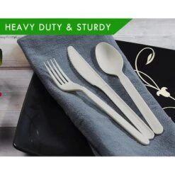 Itopfox Heavy-duty Compostable Cutlery Kits, BPI Certified, 200 Sets (Fork, Spoon, Knife, Napkin) Individually Wrapped, Plant-Based CPLA -Itopfox Shop GUEST 0413cc11 7cee 4280 9e9e e18923064e13 1