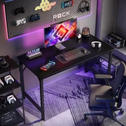 Itopfox 40 Inch Computer Desk, Home Office Study Writing Table, Simple PC Gaming Desk With Adjustable Feet, Black -Itopfox Shop GUEST 04e915fa e27b 43e0 8487 0aeeba80913f