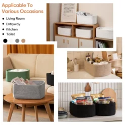 Itopfox 4 Pack Woven Rope Storage Baskets For Organizing Shelves, Books, Clothes, Decorative Basket For Living Room, Nursery, Bedroom, Gift Basket 9 Itopfox 4 Pack Woven Rope Storage Baskets For Organizing Shelves, Books, Clothes, Decorative Basket For Living Room, Nursery, Bedroom, Gift Basket -Itopfox Shop GUEST 0519773a b7b0 495a b70f c753e7f88ae6