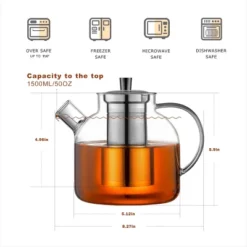 Itopfox Glass Teapot With Removable Infuser, Stovetop Safe Large Tea Pot For Blooming & Loose Leaf, Hand Crafted Kettle With Stainless Steel Strainer -Itopfox Shop GUEST 05672738 57c6 4ff4 a8b4 4d464480b720