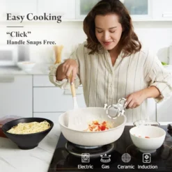 Itopfox Ceramic Nonstick Cookware Set, Healthy Non Toxic 17-Piece Pots And Pans With Removable Handles, Induction Safe, Dishwasher & Oven Safe, PFAS -Itopfox Shop GUEST 0654aba1 2b9d 447e bb66 8725b6faa1d3