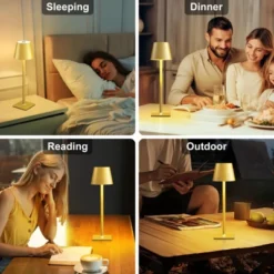 Itopfox Gold Cordless Touch Lamp: 3 Color Stepless Dimming, Waterproof Wireless Portable Desk Light For Indoor Living Room Camping Cafe -Itopfox Shop GUEST 0676118c 4180 4d8a b27e 4ffc207d5a49