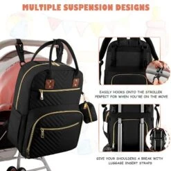 Itopfox Large Capacity Diaper Backpack For Travel With Changing Pad, Stroller Straps & Pacifier Case, Black 11 Itopfox Large Capacity Diaper Backpack For Travel With Changing Pad, Stroller Straps & Pacifier Case, Black -Itopfox Shop GUEST 085db1b0 03e0 4e26 a071 91613d63c663
