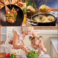 Itopfox 9-Piece Teak Wooden Kitchen Utensil Set With Spoon Rest, Comfort Grip Cooking Spoons & Utensil Holder For Easy Storage -Itopfox Shop GUEST 08fd2093 c2cc 40f7 a394 a371b97d1bee