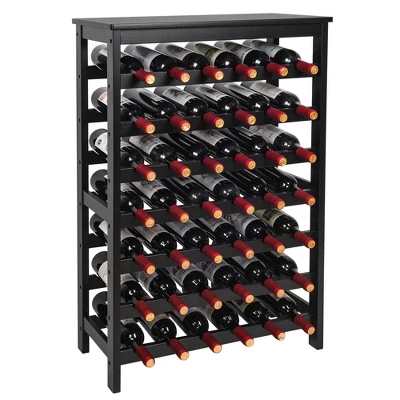 Itopfox 7-Tier Bamboo Wine Rack Freestanding Floor With Table Top, Wine Storage Shelf For Kitchen Dining Room Bar, Black 7 Itopfox 7-Tier Bamboo Wine Rack Freestanding Floor With Table Top, Wine Storage Shelf For Kitchen Dining Room Bar, Black - Image 7