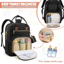 Itopfox Large Capacity Diaper Backpack For Travel With Changing Pad, Stroller Straps & Pacifier Case, Black 12 Itopfox Large Capacity Diaper Backpack For Travel With Changing Pad, Stroller Straps & Pacifier Case, Black -Itopfox Shop GUEST 09b2691b ecb2 48da a0b1 4b23f80f8383