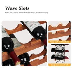 Itopfox 3-Tier Stackable Wine Rack For Cabinet, Solid Wood & Wrought Iron Wine Bottle Holder, Kitchen Bar Dining Room Storage Shelf 14 Itopfox 3-Tier Stackable Wine Rack For Cabinet, Solid Wood & Wrought Iron Wine Bottle Holder, Kitchen Bar Dining Room Storage Shelf -Itopfox Shop GUEST 0a41f704 fa0b 4557 8759 ca13198c42ec