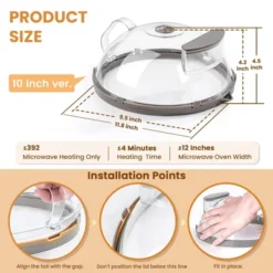 Itopfox Microwave Splatter Cover With Water Steamer, Integrated Handle, Plate Cover, Splatter Guard, Cookware Lid, House Essentials For Gift 10 Itopfox Microwave Splatter Cover With Water Steamer, Integrated Handle, Plate Cover, Splatter Guard, Cookware Lid, House Essentials For Gift -Itopfox Shop GUEST 0bd6228e b10b 4ce1 b751 423fd2dfb37d