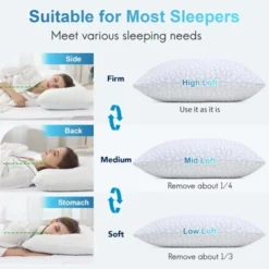 Itopfox Cooling Pillows For Sleeping 2 Pack, Shredded Memory Foam Bed Pillows, Cool Gel Pillow For Hot Sleepers Adjustable Firm Pillow For Side, Back 12 Itopfox Cooling Pillows For Sleeping 2 Pack, Shredded Memory Foam Bed Pillows, Cool Gel Pillow For Hot Sleepers Adjustable Firm Pillow For Side, Back -Itopfox Shop GUEST 0bdf13a1 8a8e 4c3f 96cd 2c54e6904ed2