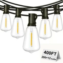 Itopfox Outdoor String Lights Waterproof 400FT Shatterproof Patio Lights With 212 Vintage Dimmable LED Edison Bulbs For Backyard Fence Garden -Itopfox Shop GUEST 0c3bc85b e950 48b0 bc09 3d767abdb7b4