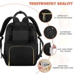 Itopfox Large Capacity Diaper Backpack For Travel With Changing Pad, Stroller Straps & Pacifier Case, Black 9 Itopfox Large Capacity Diaper Backpack For Travel With Changing Pad, Stroller Straps & Pacifier Case, Black -Itopfox Shop GUEST 0cc49cad b279 4b48 b01c a38044c02aff