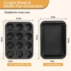 Itopfox 6-Piece Non-Stick Bakeware Set, Stackable Baking Pans For Even Heating, Includes Muffin Pan, Loaf Pan, Round & Square Cake Pans, Cooling Rack 11 Itopfox 6-Piece Non-Stick Bakeware Set, Stackable Baking Pans For Even Heating, Includes Muffin Pan, Loaf Pan, Round & Square Cake Pans, Cooling Rack -Itopfox Shop GUEST 0cf7567d 8814 4796 80ec 0b6893ece732
