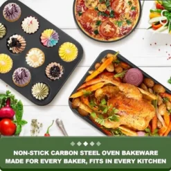 Itopfox Nonstick Bakeware Set, 7-Piece Carbon Steel Baking Pans With Cooling Rack, Stackable Design, Perfect For Cakes, Muffins, Pizza And More -Itopfox Shop GUEST 0d7d920a 69f6 4593 995c c6c8d3893c19
