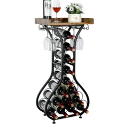 Itopfox Freestanding Wine Rack With Wood Tabletop & Glass Holder, Mini Bar Table For 14 Bottles, Space-Saving Floor Stand For Kitchen, Living Room 18 Itopfox Freestanding Wine Rack With Wood Tabletop & Glass Holder, Mini Bar Table For 14 Bottles, Space-Saving Floor Stand For Kitchen, Living Room -Itopfox Shop GUEST 0ed3566a 7b0f 4007 88a1 343c65cc962a