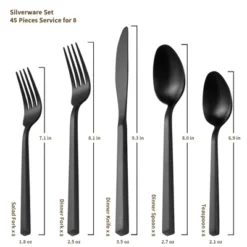 Itopfox 45-Piece Forged Stainless Steel Flatware Set With Utensil-Serving Set, Silverware For 8, Matte Satin Finish, Dishwasher Safe 10 Itopfox 45-Piece Forged Stainless Steel Flatware Set With Utensil-Serving Set, Silverware For 8, Matte Satin Finish, Dishwasher Safe -Itopfox Shop GUEST 0f639998 3059 4751 897d 889bcc39d0e5