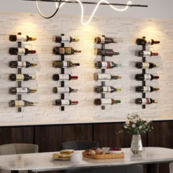 Itopfox 12 Bottle Wall-Mounted Wine Rack, Detachable Storage Organizer Used As One Or Four, DIY Wall Hanging Bottle Holder For Dining Room, Bar -Itopfox Shop GUEST 0f667407 c23e 4003 a977 36cc8e0c2ac7