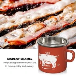 Itopfox Mini Bacon Grease Container With Strainer - Enamel Grease Saver, Farmhouse Bacon Grease Keeper For Kitchen Fat Storage, Dishwasher Safe -Itopfox Shop GUEST 0f9e5c3d aa0a 4531 b8c1 8cb0003713ac