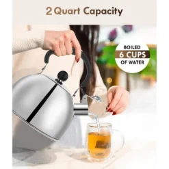 Itopfox Stainless Steel Tea Kettle For Stove Top With Efficient Heating, Audible Whistle & Safe Handle - 2 Quart Camping Kettle -Itopfox Shop GUEST 10e04775 1282 4e97 8213 c2b2cce5b547