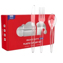Itopfox 300 Count Clear Plastic Silverware Set, Heavy Duty BPA Free Disposable Cutlery, 100 Forks, 100 Spoons, 100 Knives For Party Supplies 13 Itopfox 300 Count Clear Plastic Silverware Set, Heavy Duty BPA Free Disposable Cutlery, 100 Forks, 100 Spoons, 100 Knives For Party Supplies -Itopfox Shop GUEST 11679c47 59e8 4d59 8f82 9b07ba226b0e