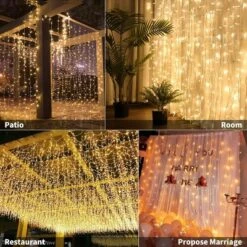 Itopfox 300 LED Curtain String Lights With Remote, 8 Modes, Connectable Waterproof Fairy Lights For Bedroom, Wedding, Outdoor, Christmas Party, White -Itopfox Shop GUEST 116ee5e3 37fe 4047 b81c 4180e85187c5