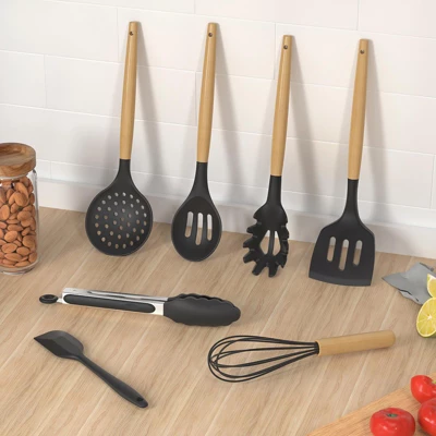 Itopfox Silicone Cooking Utensils Set - Heat Resistant Kitchen Tools With Spatula, Turner, Spoon, Brush, Whisk For Nonstick Cookware, BPA Free (Gray) 6 Itopfox Silicone Cooking Utensils Set - Heat Resistant Kitchen Tools With Spatula, Turner, Spoon, Brush, Whisk For Nonstick Cookware, BPA Free (Gray) - Image 6