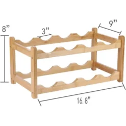 Itopfox 2-Tier Bamboo Wine Rack - Eco-Friendly, Space-Saving Storage For 8 Bottles, Easy Assembly For Kitchen, Pantry, Bar, Or Home Decor -Itopfox Shop GUEST 12152572 cdab 454f 9ce3 e46cbe008c51