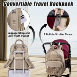 Itopfox Stylish Baby Diaper Backpack With Changing Pad, Waterproof Travel Bag, Stroller Straps, Insulated Pockets, Khaki 9 Itopfox Stylish Baby Diaper Backpack With Changing Pad, Waterproof Travel Bag, Stroller Straps, Insulated Pockets, Khaki -Itopfox Shop GUEST 12757c77 8814 4e6a 92fd 5be77e4350f8