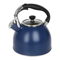 Itopfox Stainless Steel Whistling Tea Kettle With Heat-Resistant Glass Lid & Capsule Bottom, Navy Blue, 2.6 Quart Capacity -Itopfox Shop GUEST 14bf49da 5816 48a6 8d6a 23295dd9ff9c