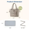 Itopfox Lightweight Diaper Tote Bag With Insulated Pockets, Stroller Straps, And Multiple Carry Options For Travel And Daily Use