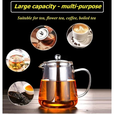 Itopfox Mini Glass Teapot With Removable Stainless Steel Infuser For Blooming & Loose Leaf Tea, Microwave & Stovetop Safe 7 Itopfox Mini Glass Teapot With Removable Stainless Steel Infuser For Blooming & Loose Leaf Tea, Microwave & Stovetop Safe - Image 7