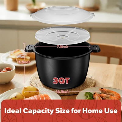 Itopfox Large Microwave Cookware Steamer - Vegetable Steamer For Cooking, Microwave Cooker With Food Container, Removable Filter And Dishwasher Safe 2 Itopfox Large Microwave Cookware Steamer - Vegetable Steamer For Cooking, Microwave Cooker With Food Container, Removable Filter And Dishwasher Safe - Image 2