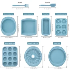 Itopfox 9-in-1 Nonstick Silicone Baking Set With Bundt Cake Pan, Cookie Sheet, Muffin Tray, Heat Resistant Bakeware Kit For Bread, Pizza, Cupcakes -Itopfox Shop GUEST 161d3306 7f3c 4fbd ab24 e83a724d599e