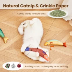 Itopfox Cat Toys Saury Fish, 3 Pack, Catnip Crinkle Sound, Soft And Durable, Interactive Kitten Kicker For Indoor Kitty Exercise For All Breeds -Itopfox Shop GUEST 175071d7 c024 45ad 9183 abdd3c4deb16