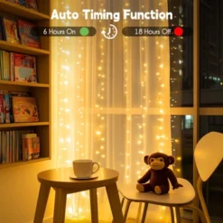 Itopfox 300 LED Curtain String Lights With Remote, 8 Modes, Connectable Waterproof Fairy Lights For Bedroom, Wedding, Outdoor, Christmas Party, White -Itopfox Shop GUEST 17e196a9 e815 43b4 babf 3146111abbc0