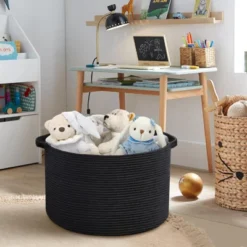 Itopfox Large Woven Rope Storage Basket For Blankets, Toys, And Pillows, Decorative Organizer Bin For Living Room, Nursery, Or Bathroom -Itopfox Shop GUEST 19780af8 02ea 414f bfe6 d80811f6a985