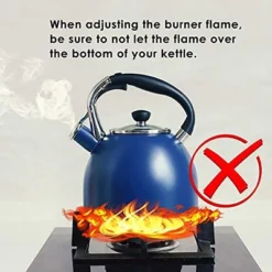 Itopfox Stainless Steel Whistling Tea Kettle With Heat-Resistant Glass Lid & Capsule Bottom, Navy Blue, 2.6 Quart Capacity -Itopfox Shop GUEST 199f9e44 35ba 4808 a10d 066c89d8ab49