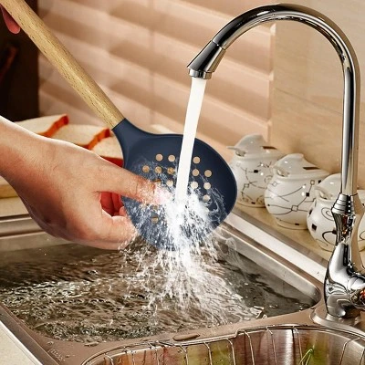 Itopfox Silicone Cooking Utensils Set - Heat Resistant Kitchen Utensils With Wooden Handles, BPA Free Gadgets For Non-Stick Cookware 6 Itopfox Silicone Cooking Utensils Set - Heat Resistant Kitchen Utensils With Wooden Handles, BPA Free Gadgets For Non-Stick Cookware - Image 6