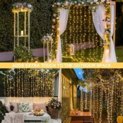 Itopfox 300 LED Remote Control Fairy Curtain Lights, Plug In Hanging String Lights For Window Wall, Bedroom, Wedding, Party, Christmas, Patio Decor -Itopfox Shop GUEST 1b0da2f4 6569 4ea3 8ccd c1ea18fe2c07