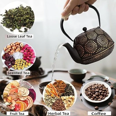 Itopfox Japanese Cast Iron Teapot, Enamel-Coated Stovetop Kettle With Stainless Steel Infuser & Heat-Resistant Handle, Traditional Iron Pot 5 Itopfox Japanese Cast Iron Teapot, Enamel-Coated Stovetop Kettle With Stainless Steel Infuser & Heat-Resistant Handle, Traditional Iron Pot - Image 5
