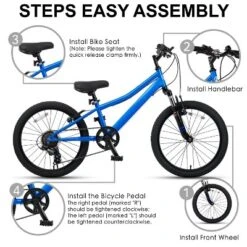 Itopfox Kids Mountain Bike For Boys And Girls With Suspension Fork, 6 Speeds Drivetrain, Multiple Colors, Easy To Assemble