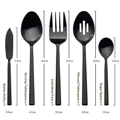 Itopfox 45-Piece Forged Stainless Steel Flatware Set With Utensil-Serving Set, Silverware For 8, Matte Satin Finish, Dishwasher Safe 3 Itopfox 45-Piece Forged Stainless Steel Flatware Set With Utensil-Serving Set, Silverware For 8, Matte Satin Finish, Dishwasher Safe - Image 3