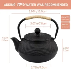 Itopfox Small Cast Iron Teapot With Stainless Steel Infuser For Loose Leaf Tea & Coffee, Stovetop Safe, Enamel Interior, Japanese Style, Black -Itopfox Shop GUEST 205aafc2 3dc8 4d1c b402 a46f45e679f9