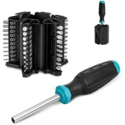 Itopfox Multi-Function Screw Driver Set With 60 Replaceable Cr-V Bits Flat, Phillips, Torx, Hex, Square, All In One Screwdrivers With Rolling Barrel